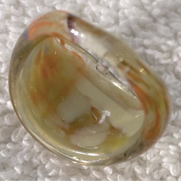 Vintage Art Glass Handmade Multicolour Band Ring - Picture 10 of 12